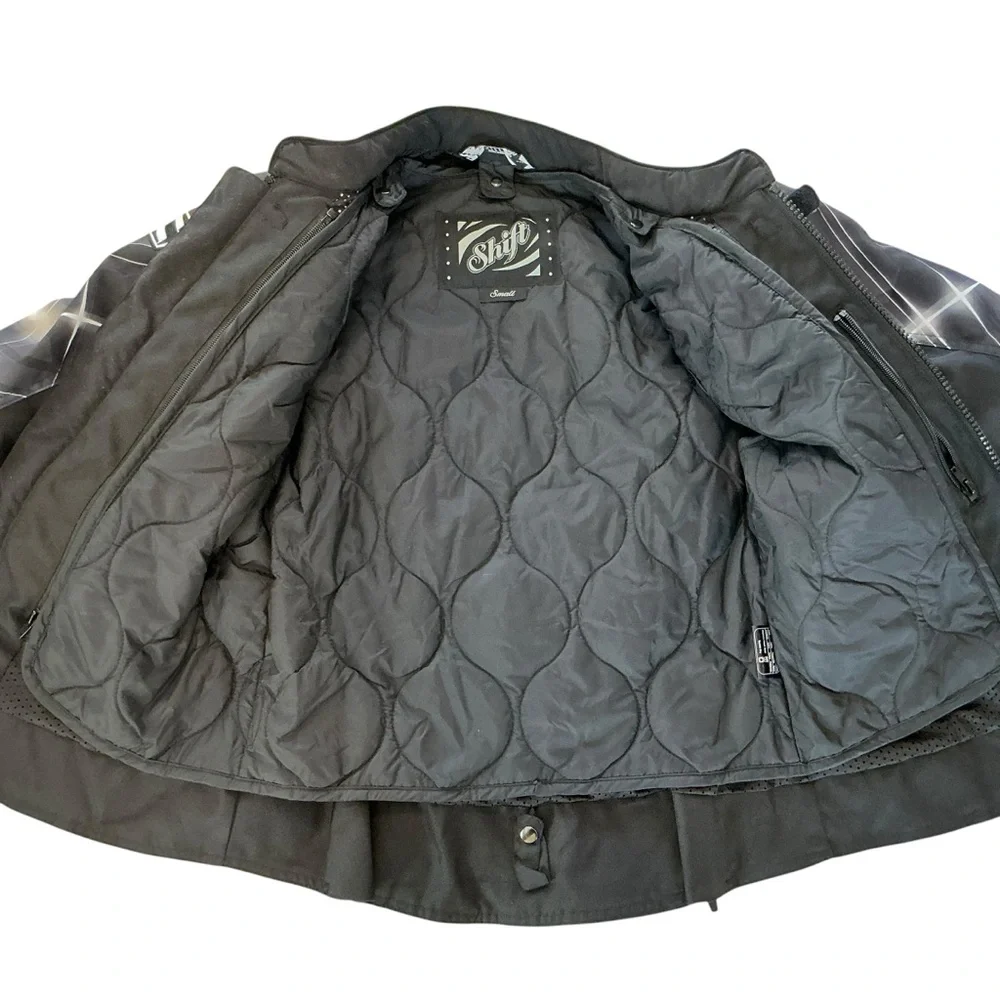 Shift Envy Motorcycle Jacket Women’s S Black Padded Removable Liner Textile